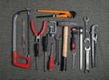 ÃâÃÂ hand tools: hammer, saw, adjustable wrench, screwdriver, open-end wrenches, pliers, etc. Royalty Free Stock Photo